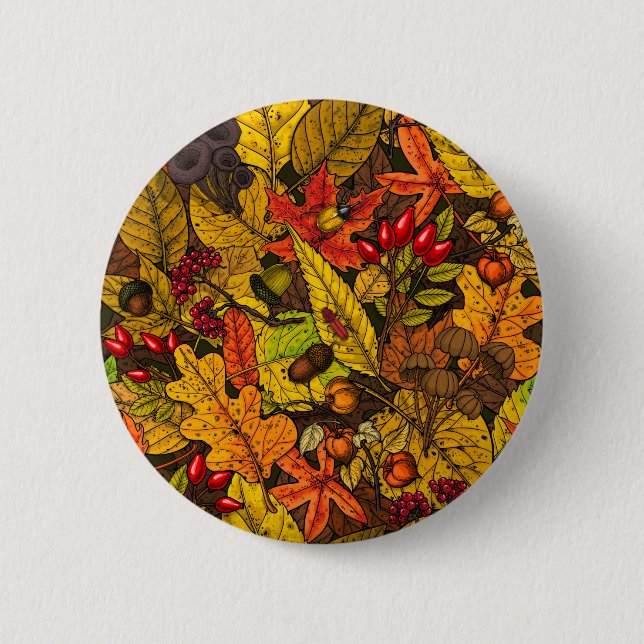 Badge Rond 5 Cm Les trésors d'automne (Devant)
