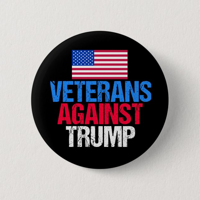 Badge Rond 5 Cm Les vétérans contre Donald Trump (Devant)