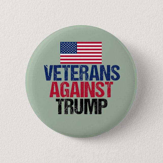 Badge Rond 5 Cm Les vétérans contre Trump (Devant)