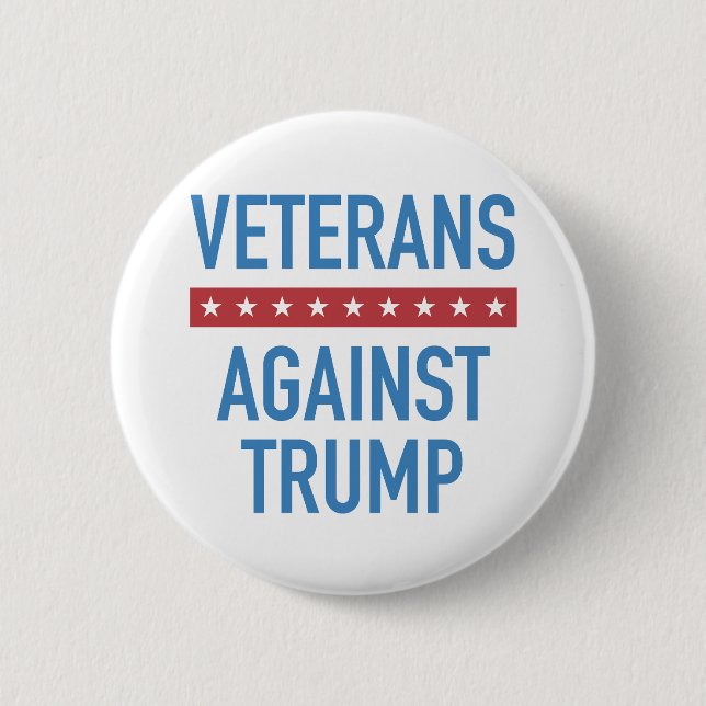 Badge Rond 5 Cm Les vétérans contre Trump (Devant)