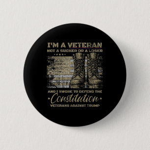 Badge Rond 5 Cm Les vétérans rétro contre Trump