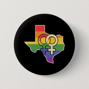 Badge Rond 5 Cm Lesbian Love Texas Design pour la fierté LGBT+ Tex