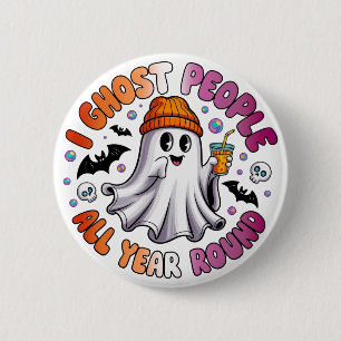 Badge Rond 5 Cm Lesbienne drôle d'Halloween – Je hante les gens
