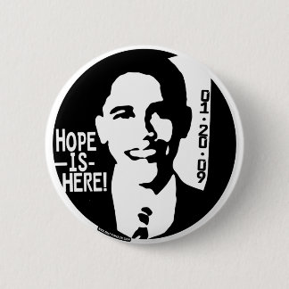 Badge Rond 5 Cm L'espoir d'Obama est ici le destiner 2009