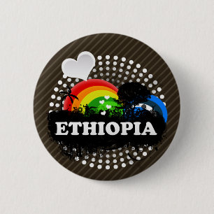 Badge Rond 5 Cm L'Ethiopie fruitée mignonne