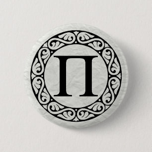 Badge Rond 5 Cm LETTRE AlphabET Grec PI