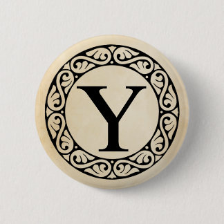 Badge Rond 5 Cm LETTRE Alphabet Grec Upsilon