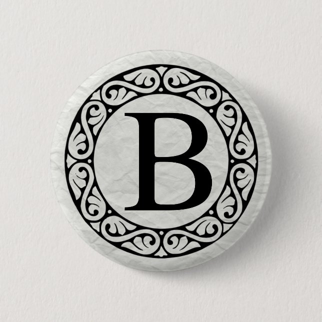 Badge Rond 5 Cm LETTRE Alphabet GRECQUE BÉTA (Devant)