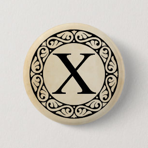 Badge Rond 5 Cm LETTRE AlphabET GRECQUE CHI