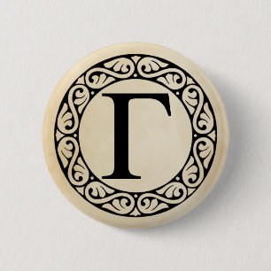 Badge Rond 5 Cm LETTRE AlphabET GRECQUE Gamma