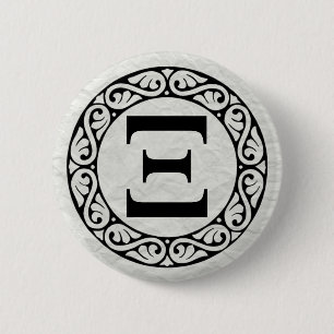 Badge Rond 5 Cm LETTRE AlphabET GRECQUE XI