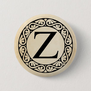 Badge Rond 5 Cm LETTRE AlphabET GRECQUE ZETTA