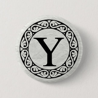 Badge Rond 5 Cm Lettre grecque Upsilon