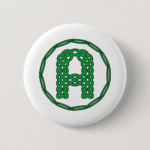 Badge Rond 5 Cm Lettre Initiale A Monogramme En Style Celtique