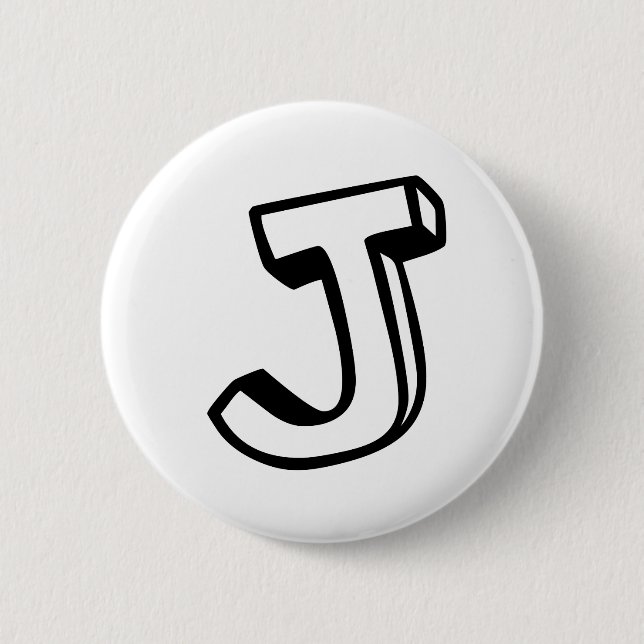 Badge Rond 5 Cm Lettre J (Devant)