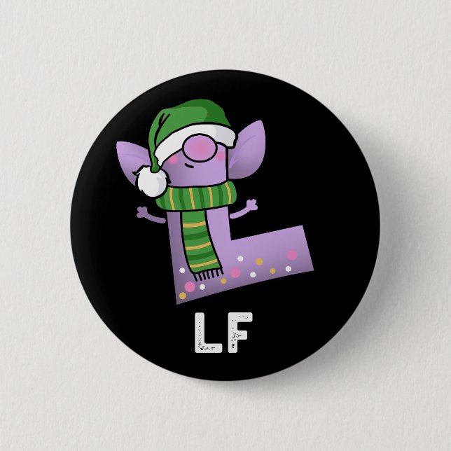 Badge Rond 5 Cm Lettre Lf Funny L Pun Dark BG (Devant)