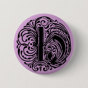 BADGE ROND 5 CM LETTRE MONARIE "H"