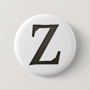 BADGE ROND 5 CM LETTRE MONOGRAPHIQUE BÉTON Z