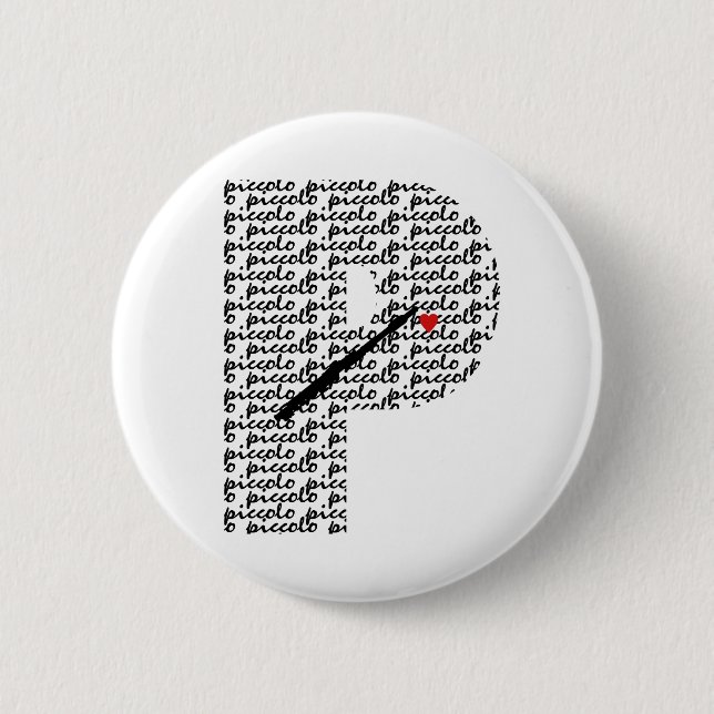 Badge Rond 5 Cm LETTRE Piccolo P (Devant)
