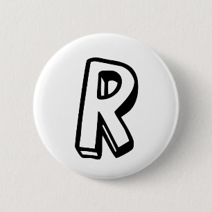 Badge Rond 5 Cm Lettre R