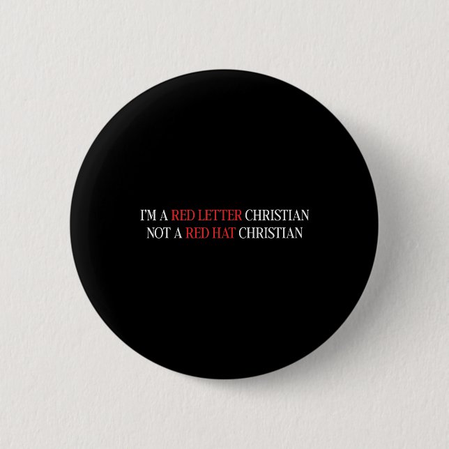 Badge Rond 5 Cm Lettre Rouge Chrétienne Pas Un Casquette Rouge Chr (Devant)