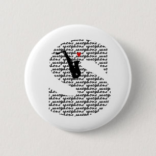 Badge Rond 5 Cm LETTRE Saxophone S