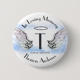 Badge Rond 5 Cm Lettre T | Ajouter un nom | Mémorial