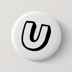 Badge Rond 5 Cm Lettre U