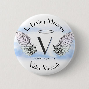 Badge Rond 5 Cm Lettre V Ajouter un nom Mémorial