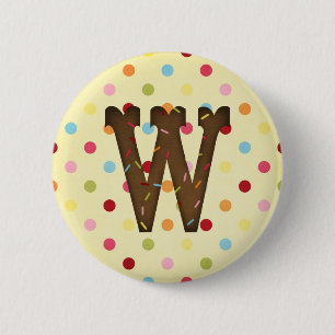 Badge Rond 5 Cm Lettre W