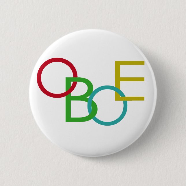 Badge Rond 5 Cm Lettres OBOE (Devant)