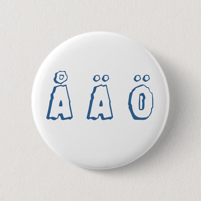 Badge Rond 5 Cm Lettres suédoises (ö d'ä de å) (Devant)