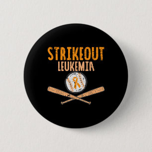Badge Rond 5 Cm Leucémie de Strikekee Cancer du Ruban Orange