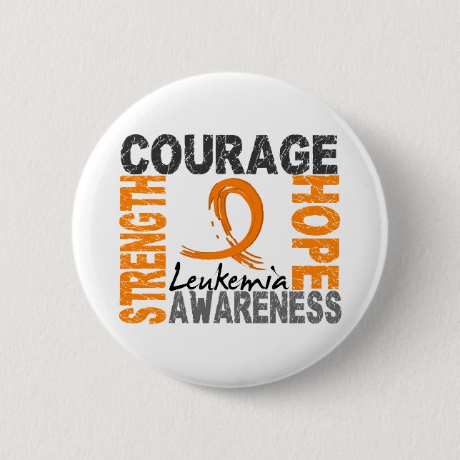Badge Rond 5 Cm Leucémie d'espoir de courage de force (Devant)