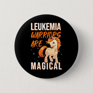 Badge Rond 5 Cm Leucémie guerrier Magique Unicorne Orange Ruban He