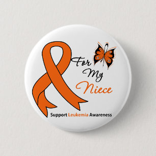 Badge Rond 5 Cm Leucémie - pour ma nièce