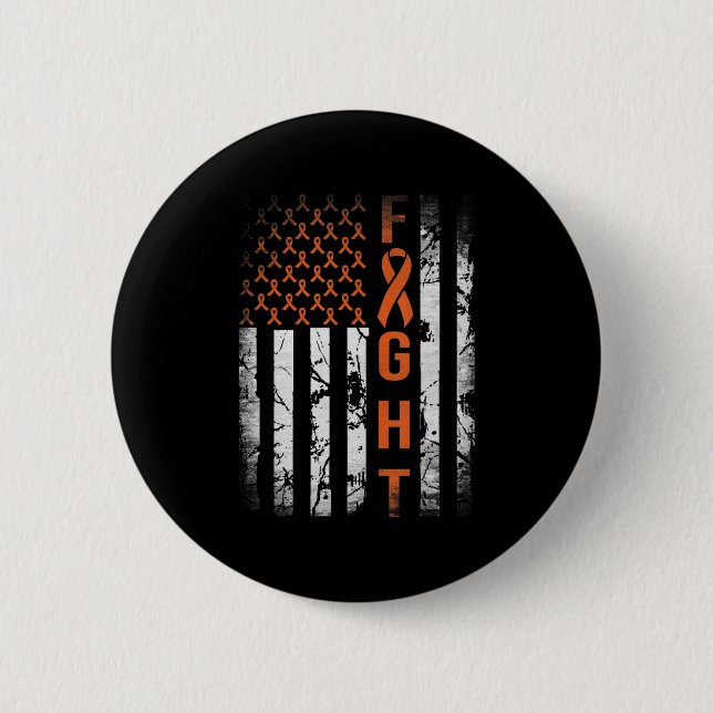 Badge Rond 5 Cm Leukemia Ribbon Frappe Américain Drapeau Leukemia  (Devant)