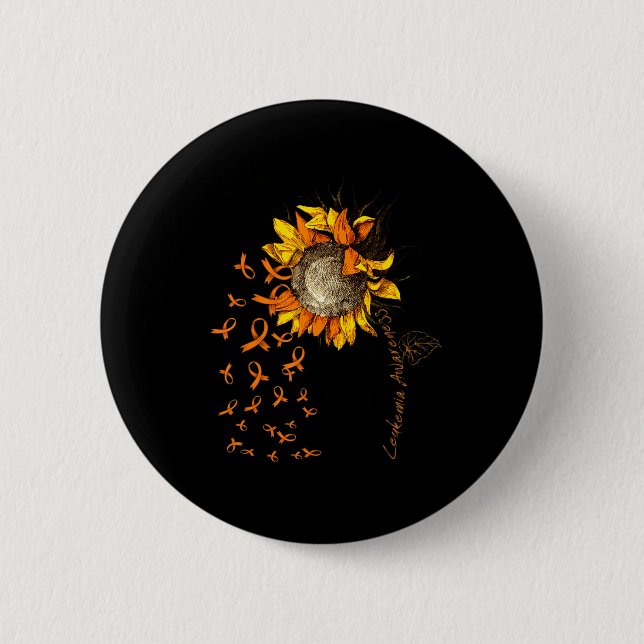 Badge Rond 5 Cm LEUKEMIA Sensibilisation Tournesol (Devant)