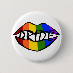 Badge Rond 5 Cm Lèvres d'arc-en-ciel