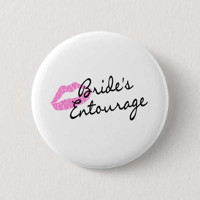Badge Rond 5 Cm Lèvres d'entourage de jeunes mariées (Devant)