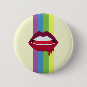 Badge Rond 5 Cm Lèvres et insigne d'arc-en-ciel