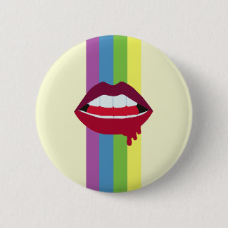 Badge Rond 5 Cm Lèvres et insigne d'arc-en-ciel
