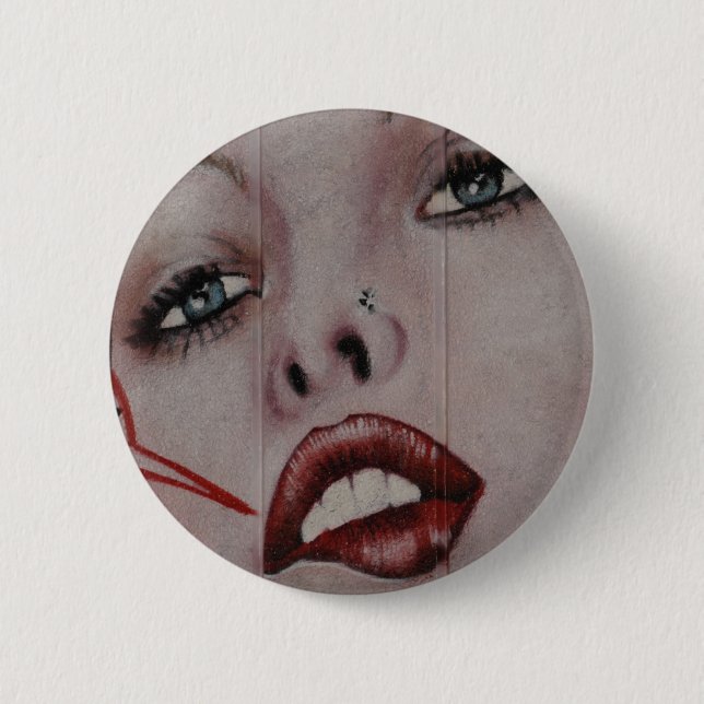Badge Rond 5 Cm Lèvres rouges (Devant)