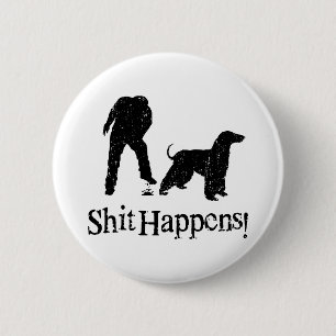 Badge Rond 5 Cm Lévrier afghan