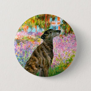 Badge Rond 5 Cm Lévrier (br2) - Jardin
