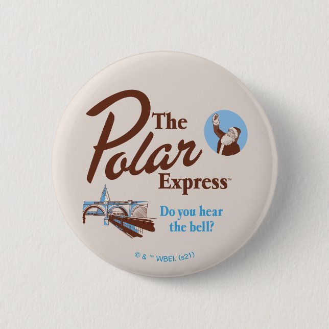 Badge Rond 5 Cm L'Express polaire | "Entendez-Vous La Cloche" Retr (Devant)