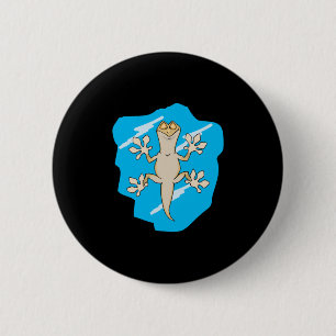 Badge Rond 5 Cm lézard coincé dans le verre