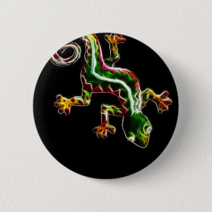 Badge Rond 5 Cm Lézard de Fractalius