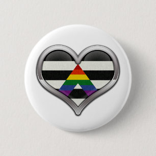 Badge Rond 5 Cm LGBT Ally Chrome Heart