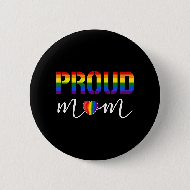 Badge Rond 5 Cm Lgbt Fierté Maman Fière (Devant)